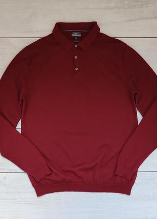Качественный тонкий мужской базовый свитер поло шерсть меринос 100 % с воротником