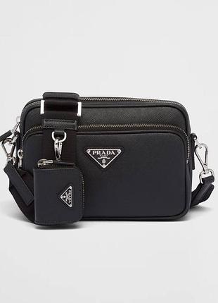 Сумка saffiano leather shoulder bag.  height: 13.5cm   width: 20cm   length: 7cm