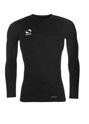 Чорна компресійна термофутболка з довгими рукавами  sondico optivent