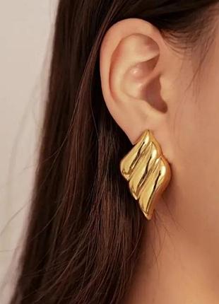 Тренд серьги серги нержавеющая сталь позолота ромбы дути стильные модные новые бижутерия для женщин