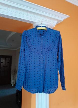 Рубашка коттоновая с рюшей