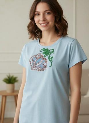 Футболка ручна вишивка бісером