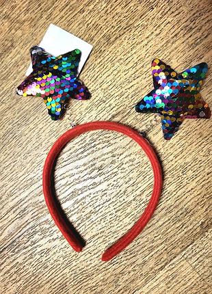 Обруч на голову новорічний із зірками 💫