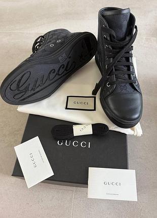 Кеди жіночі gucci чорні оригінал, шкіряні, розмір 37