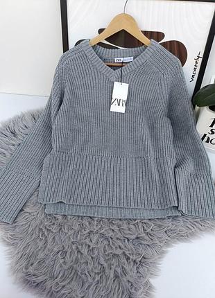 Трикотажный свитер с v-образным вырезом от zara, размер s, м❤️