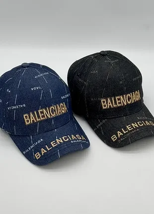 Модна джинсова кепка з вишивкою логотипу balenciaga бейсболка для повсякденних образів та вуличного стилю