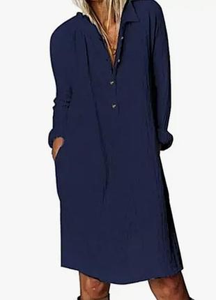Котоновое с карманами платье 👗 рубашка