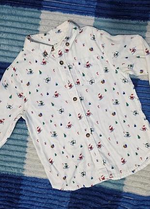 Рубашка сорочка для хлопчика святкова новорічна