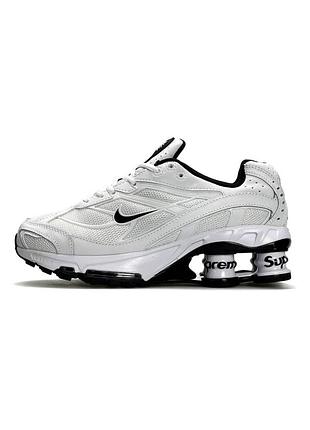 Жіночі кросівки nike x supreme shox ride 2 sp white black