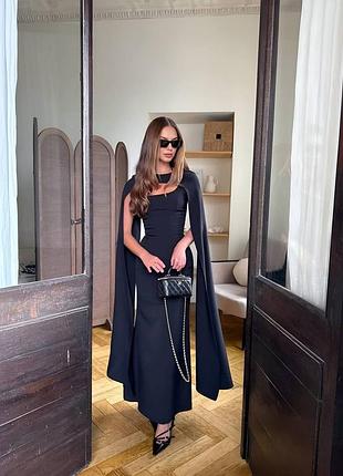 Элекантное нарядное праздничное вечернее изысканное женское комплект платье и накидка