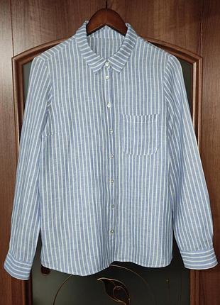 Льняна сорочка у смужку (100% льон)