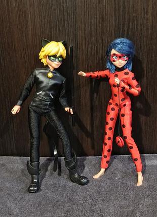 Лялька, набір, суперкот і леді баг, шарнірна, miraculous ladybug cat noir, playmate