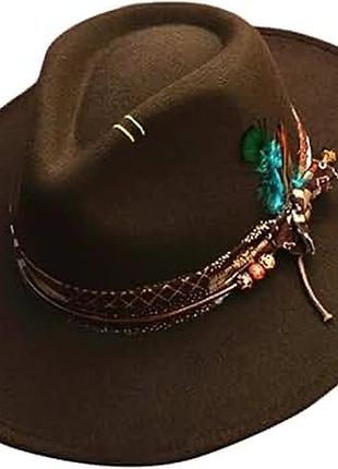 Класичний широкий козирок капелюх fedora для жінок чоловіків гнучкі панамські капелюхи західні фетровий капелюх відкритий капелюх із стрічкою