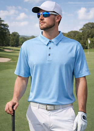 Шикарное мужское поло голубого цвета ben hogan performance made in jordania, оригинал