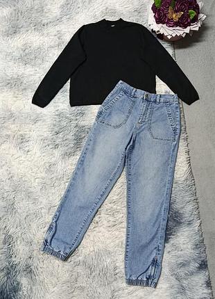 Базовый набор черный свитшот и джинсы девочке на 14-15 р размер 42-44