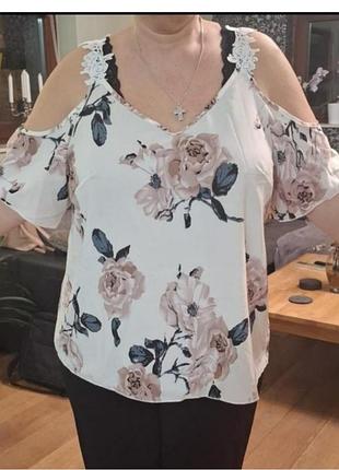 Блуза батал, красивые плечи 52-56р