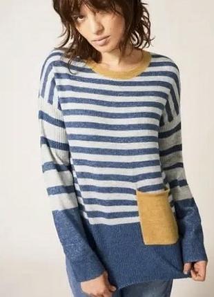 Светр у смужку з вовною і альпакою white stuff