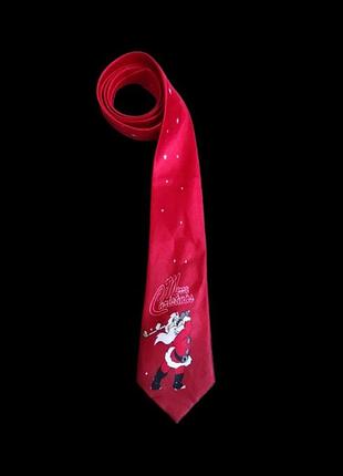 Краватка новорічна з музикою галстук дід мороз новий рік аудіо музикальний атласний атлас різдвяний санта клаус різдво костюм