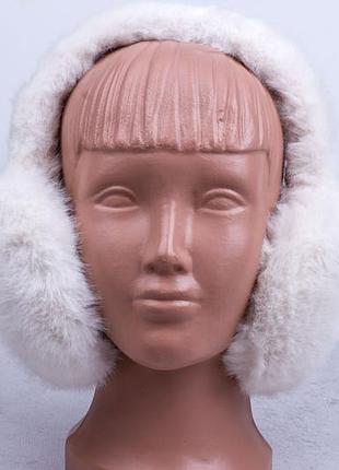 Наушники из меха женские, молочный цвет
