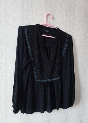 Блуза с кружевом, вискоза 100🖤