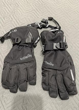 Мужские горнолыжные черные перчатки snowlife dt black