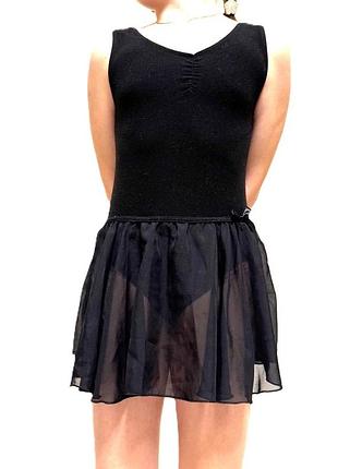 Купальник спортивный для хореогафии, балета с юбкой, 8-10 лет