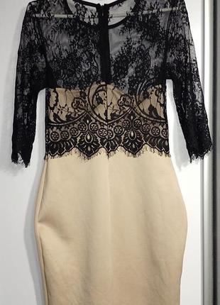 Платье с кружевом.состав-коттон95%, спандекс5%.