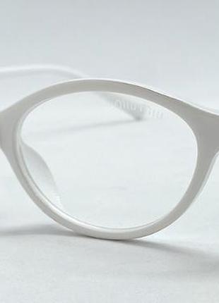 Очки женские брендовые имиджа в белой овальной оправе