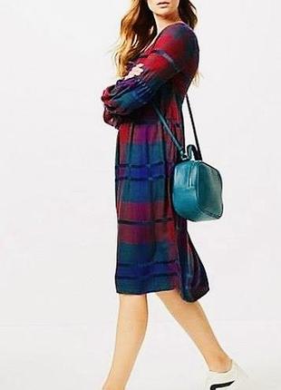 Шикарное вискозное платье миди в клетку свободного стиля!!!