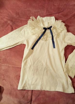 Теплый трикотажный гольф из жабо 6-7