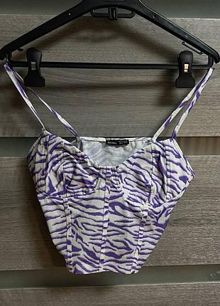 Біло-фіолетовий топ | bershka