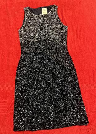 Розкішка вечірня шовкова сукня, вишита бісером