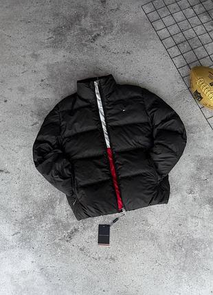Чоловічий пуховик tommy hilfiger люкс якості,дута тепла куртка на зиму без капюшона
