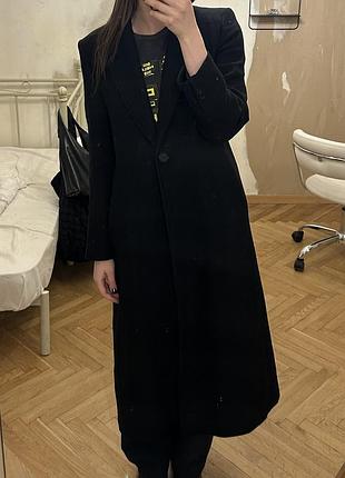 Черное пальто zara