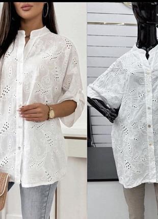 Котоновый блузон прошва большого размера италия