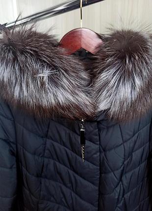 Пальто женское klasica moda, высококачественный материал, овечья шерсть, мех натуральное, с капюшоном, двухсторонняя молния и кнопки, молнии на карманах.