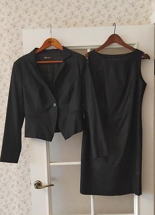 Костюм-двойка жакет и платье monton, 44% шерсть