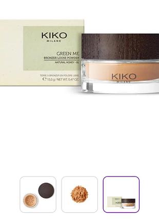 Розсипчаста бронзувальна пудра kiko green me bronzer loose powder 01