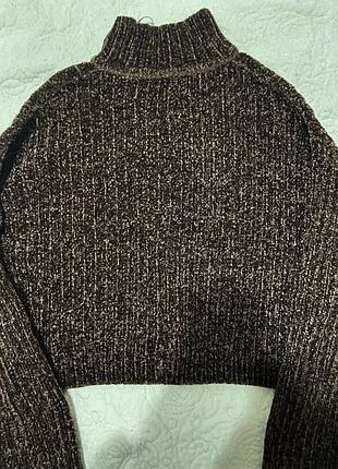 Теплий кавовий велюровий світерочок