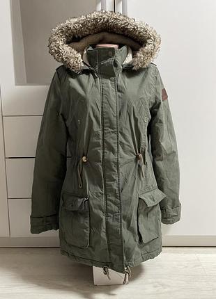 Куртка парка хаки удлиненная демисезонная женская м