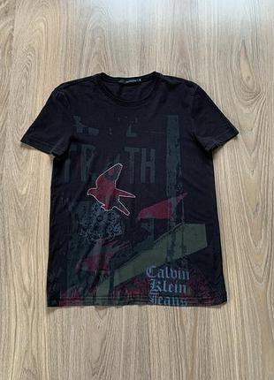 Мужская хлопковая футболка с принтом calvin klein jeans