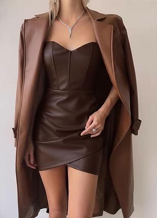 Сукня корсет еко шкіра