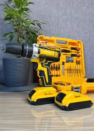 Акумуляторний шуруповерт 24v з набором інструментів у кейсі, шуруповерт