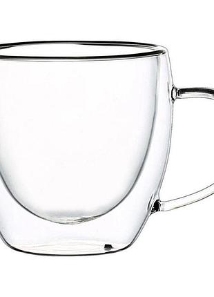 Набор чашек с двойными стенками con brio cb-8625-2, 2 шт, 250 мл, двойной стакан для кофе