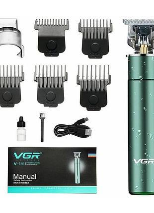 Машинка для стрижки аккумуляторная vgr v-186 триммер для волос и бороды