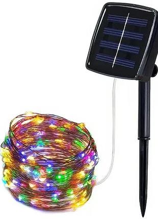 Вулична гірлянда із сонячною панеллю / світлодіодні гірлянди з rgb підсвічуванням 10м 100led (sfk-15)