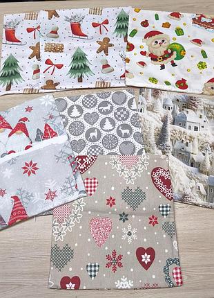 Новогодние наволочки 30*30 из хлопка, детские наволочки,чехлы на подушки