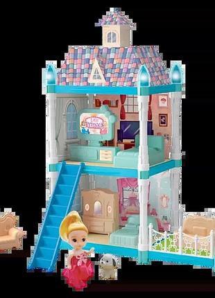 Детская игрушка кукольный домик snow garden 556-66, 2 этажа, 72 детали, в коробке
