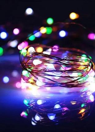 Светодиодная гирлянда проволока 20 м led с пультом usb мультик