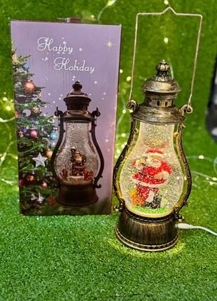 Новогодний музыкальный светильник "санта масляна лампа 812"